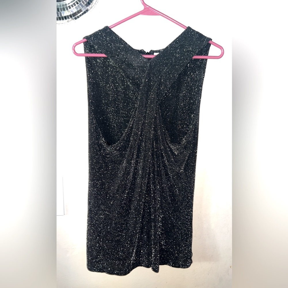 Black Sequin Micheal Kors Drop Tank